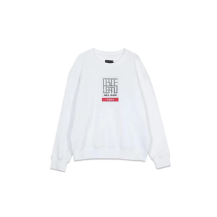 中国想象ABLE 白色立体圆领复古休闲运动外套 JEANS男女卫衣春季