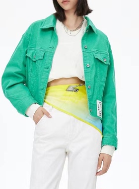 ABLE JEANS女牛仔夹克立体宽松显瘦复古彩牛史努比工装休闲潮外套