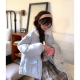 TUDOU土豆猫韩系温柔风蓝色棉服女宽松2025新款 冬季 保暖棉衣棉袄