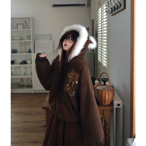 土豆猫美拉德韩系秋冬加厚外套女