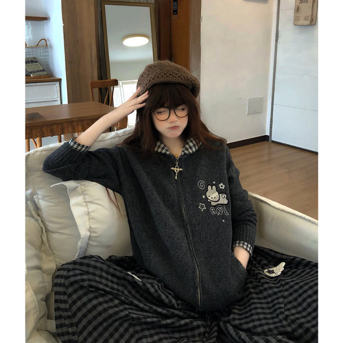 土豆猫甜酷米菲兔开衫毛衣外套女