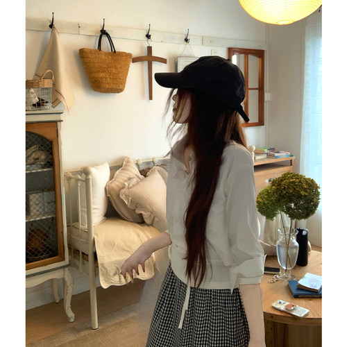 土豆猫设计感韩系白衬衫女高级感