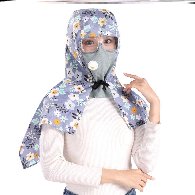 防灰尘披肩帽打磨专用头套全脸劳保防尘帽子防护面罩工业打农药口