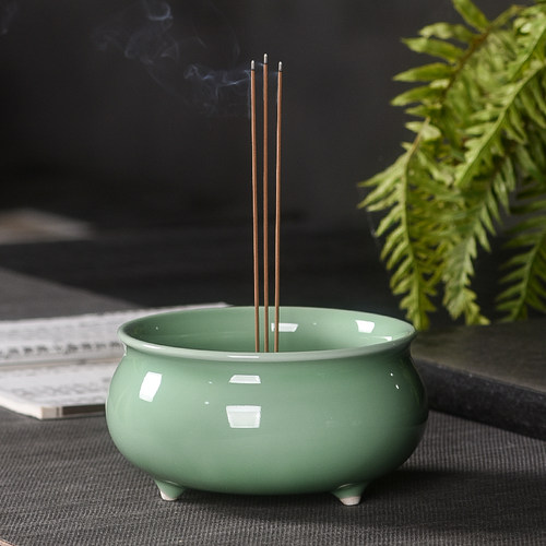 青瓷香炉家用供奉供佛