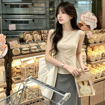 外穿无袖T恤女2026夏季新款韩版设计感洋气减龄荷叶边遮肚子背心