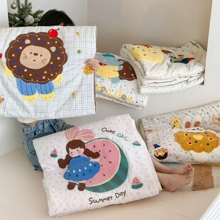 A类全棉双层纱毛巾绣夏被山宁泰抗菌空调被可水洗春秋被子儿童被