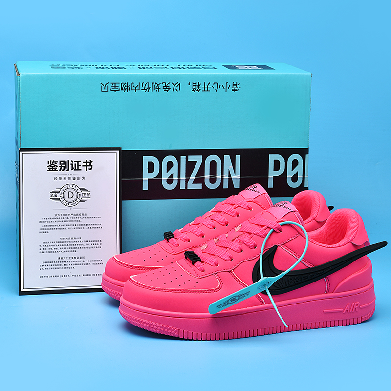 莆田空军一号AF1飞机板鞋荧光粉荧光绿飞钩男鞋儿童aj1低帮鞋子女