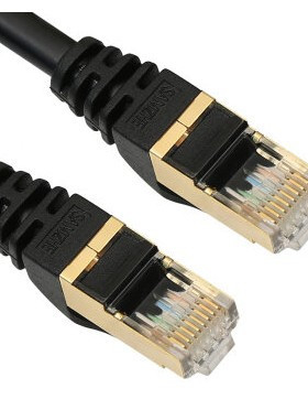 山泽CAT-703H 3M七类纯铜镀金双屏蔽网络跳线 成品网线 黑色3米