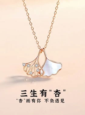 摩天轮三生有杏项链女锁骨  高级设计感小众贝母S925纯银现货