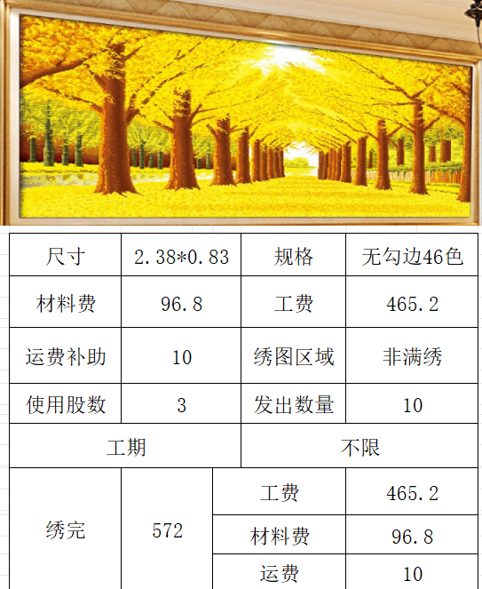 招绣娘图绣好后回收蒙娜丽莎皇室十字绣黄金满地线绣卧室客厅挂画