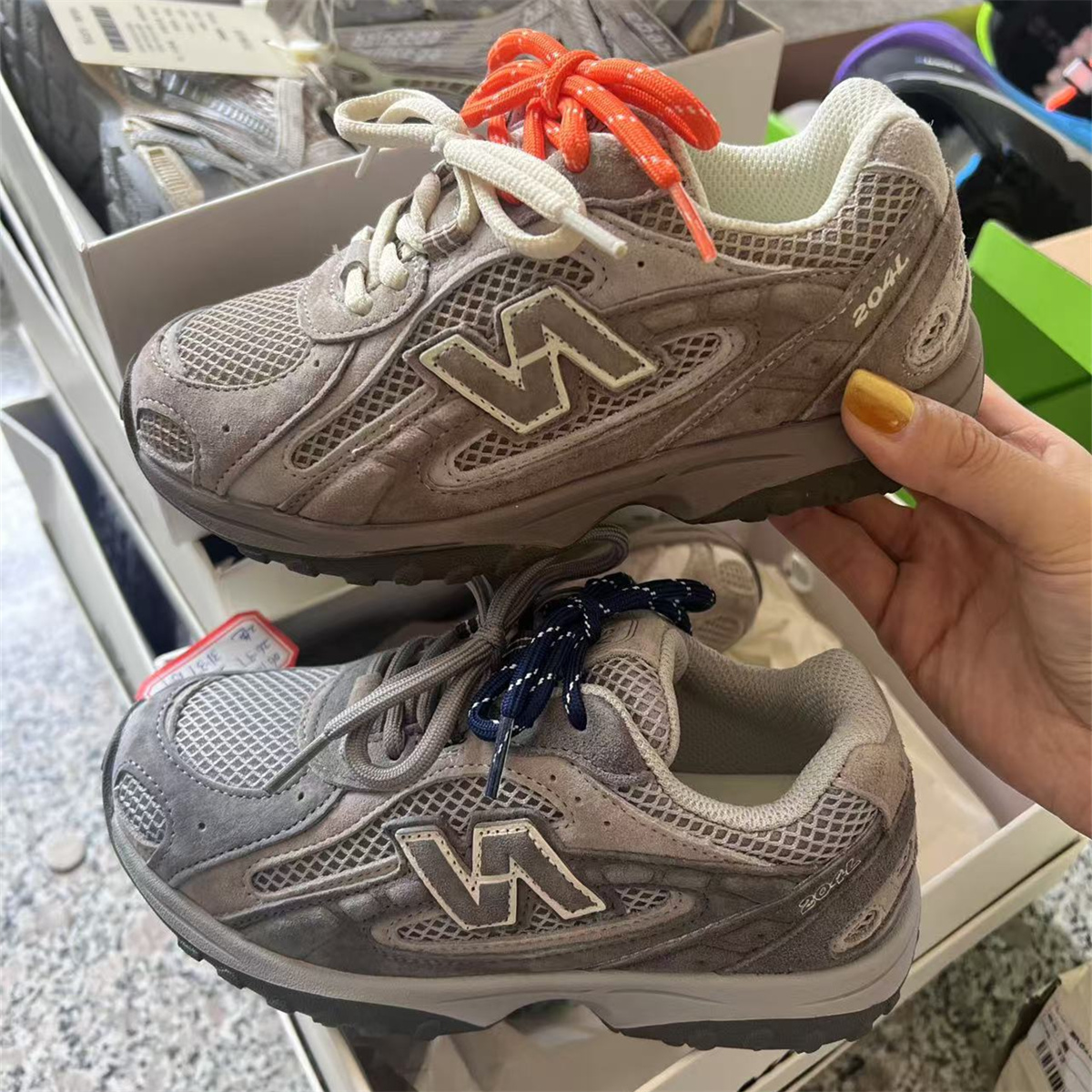 可爱家-2025秋季儿童慢跑鞋复古N字双系带男女童运动鞋真皮休闲鞋