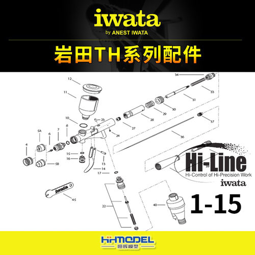恒辉模型岩田喷笔专用1-15喷嘴