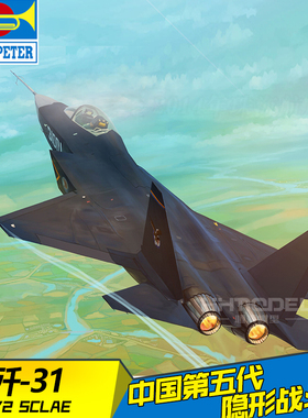 恒辉 小号手 01666 1/72 歼-31 战斗机 2014年 珠海航展 拼装模型