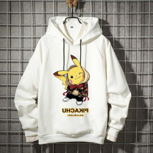 比卡丘卫衣男潮连帽宽松嘻哈常规薄款 春秋情侣2020国潮港风上衣in
