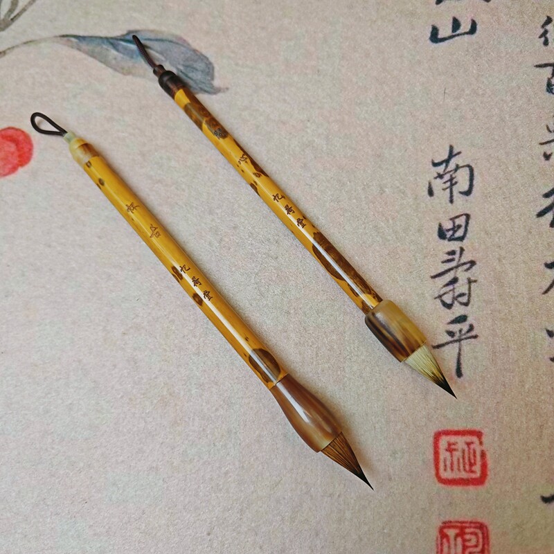 忆荷堂 问心 怀古 兔尖鸡毫蒜头鸡距紫毫三副小楷蝇头小楷毛笔