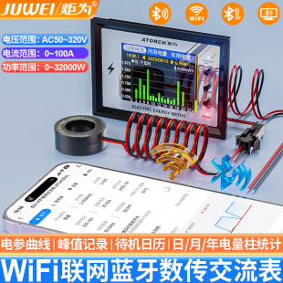 炬为WIFI电表智能家用电度表电量功率计交流数显电压表电流表远程