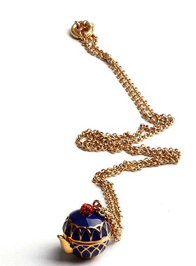 女士个性时尚水晶宝石茶壶项链坠