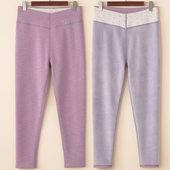 胖mm高腰宽松显瘦打底裤 阳离子外穿棉毛裤 中厚加绒保暖裤 女士大码