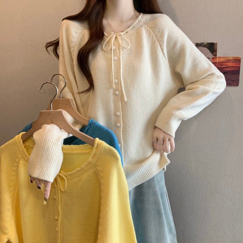 大码女装2025秋冬新款胖MM时尚百搭圆领蝴蝶结插肩袖开衫上衣毛衣,女装/女士精品,大码内搭,淘宝优惠券,粉丝福利购,淘宝优惠卷