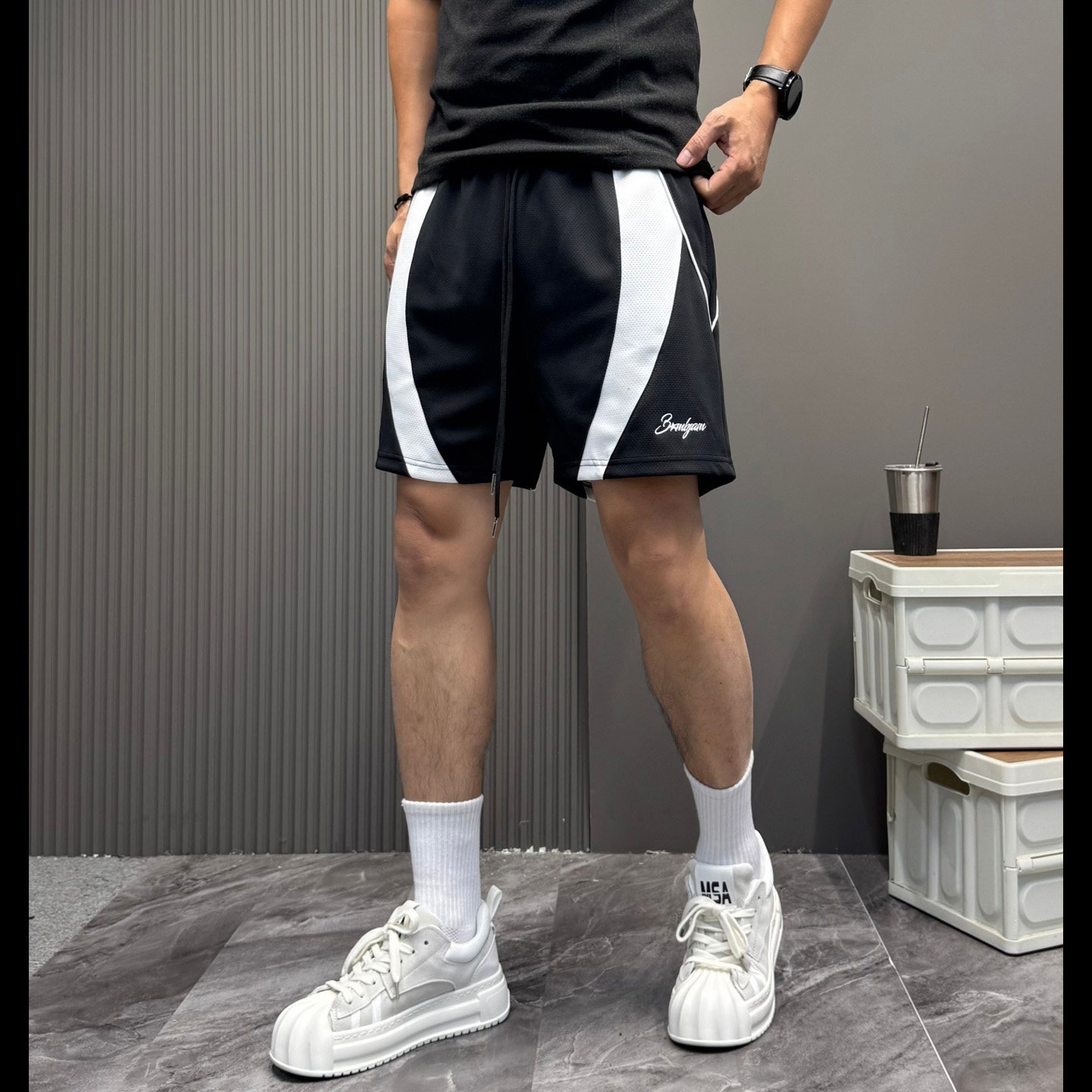 夏季新品拼接撞色速干短裤男宽松休闲四分裤篮球裤运动中裤健身裤,男装,短裤,淘宝优惠券,粉丝福利购,淘宝优惠卷