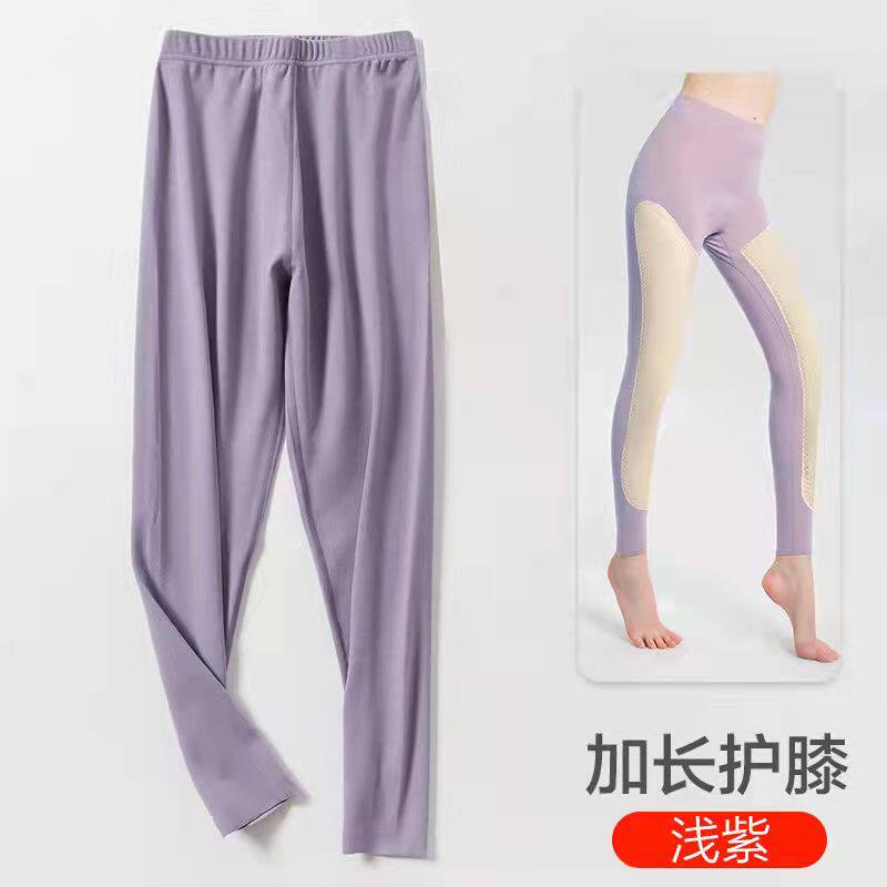 秋裤女士保暖裤磨毛德绒毛线裤修身打底衬裤冬女款贴片护膝护膝裤
