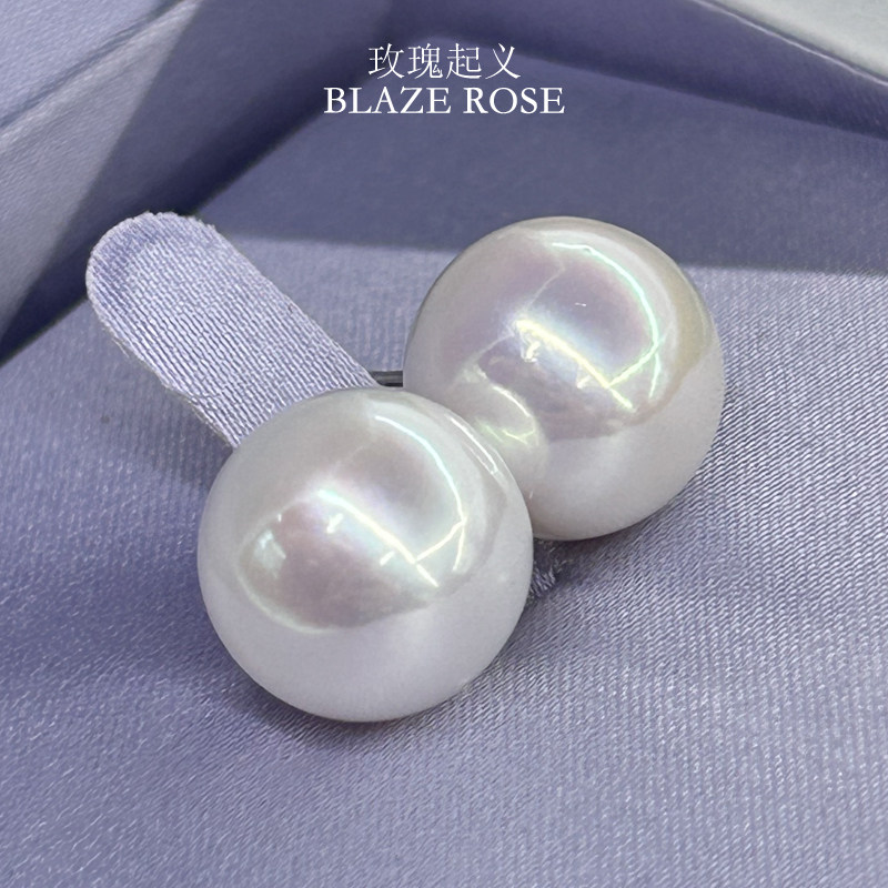 正品诸暨天然淡水珍珠爱迪生耳钉正圆强光纯银针母亲节礼物证书女