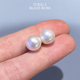 10mm正圆强光素钉礼物证书 天然淡水无核珍珠耳钉7 正品 诸暨正品
