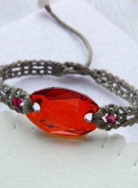 施家水晶编绳手链时尚百搭网红蜡线编绳多色可选