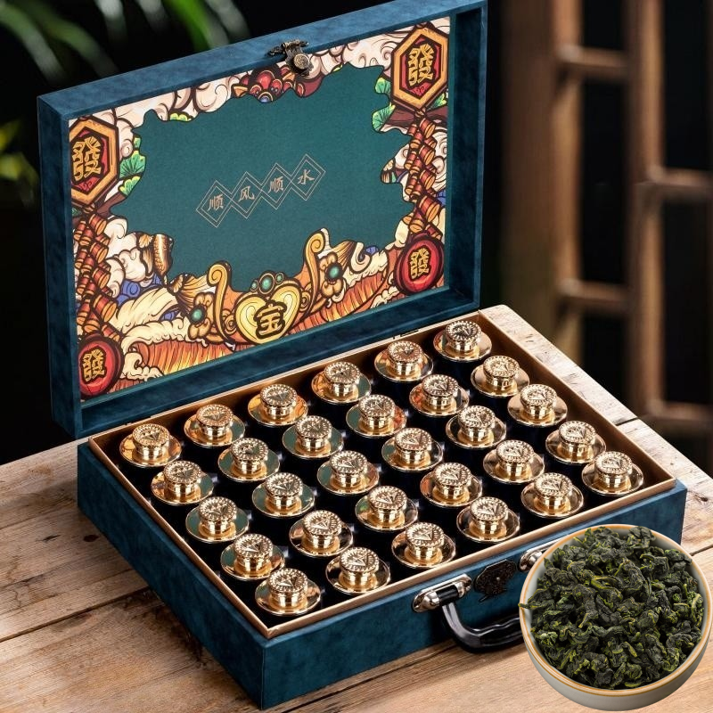 铁观音浓香型兰花香茶叶高档精美罐装礼盒包装过年送礼长辈礼品茶