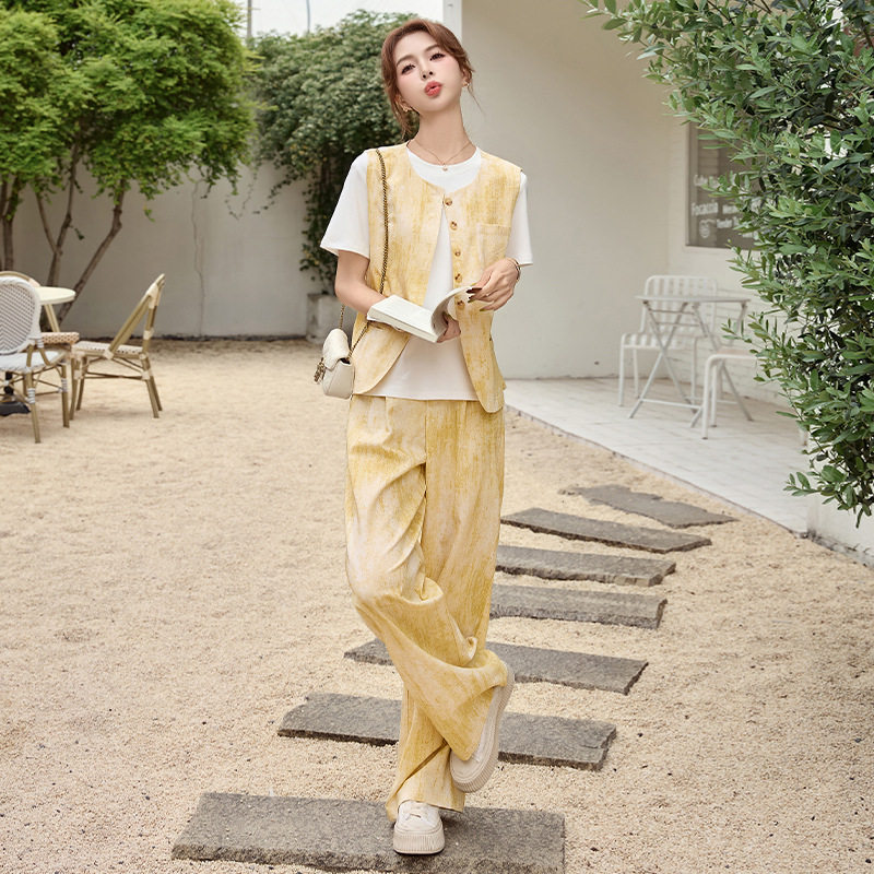 休闲套装女2025夏日新款松弛休闲运动套装