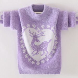 女童毛衣儿童水貂绒针织套头毛线衣中大童洋气女孩保暖秋冬打底衫