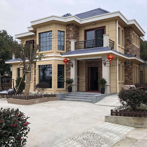 二层新中式别墅设计图纸新农村自建房设计图施工效果图全套