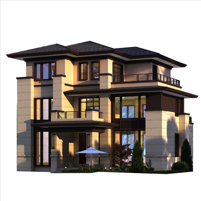 三层新中式别墅设计图纸新农村自建房设计图施工效果图全套