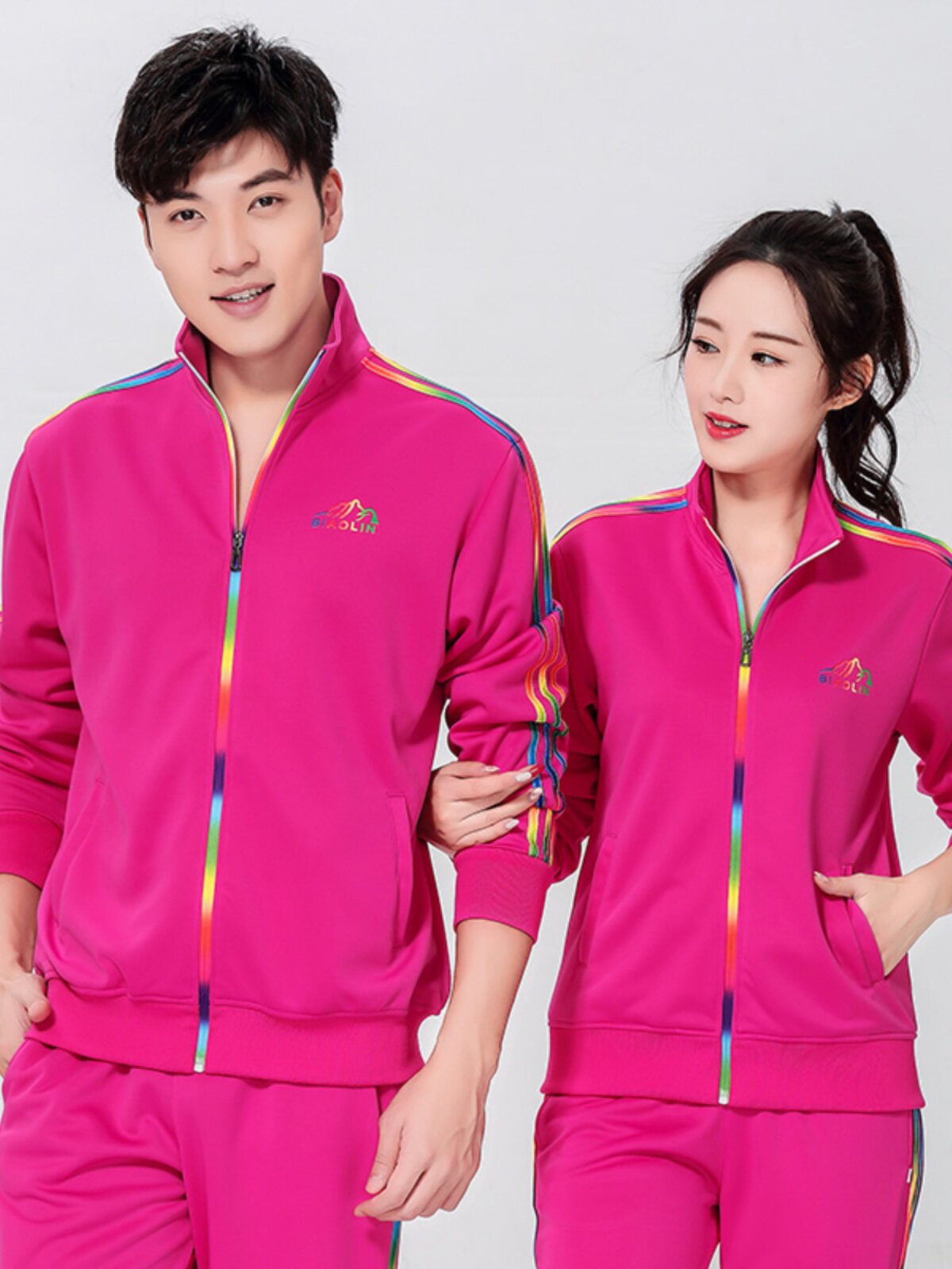 봄 가을 남녀공용 자무스 스퀘어 댄스 운동복 보온 방풍 긴팔 가디건 중노년 에어로빅 단체 구매 의류