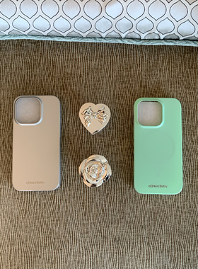 【ouchtv】金属银夏日薄荷糖百搭imd磁吸苹果手机壳可搭配磁吸支架适用于iphone16/15/14/13系列