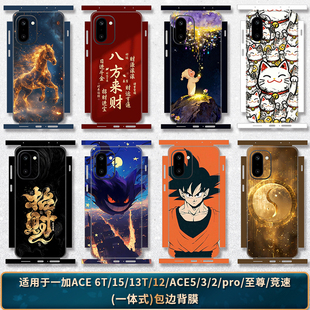 适用于一加ACE6T/6/5/3/2pro全包边后膜手机磨砂材质一加15/13T/12一体式后盖彩膜