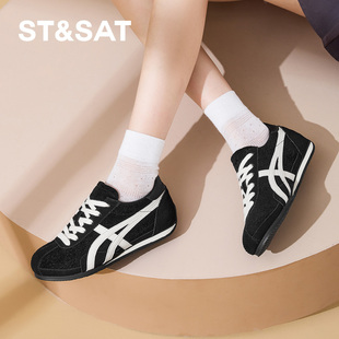 女SSD411DCYD 保暖绒里厚底德训鞋 St&Sat 星期六秋冬复古阿甘鞋