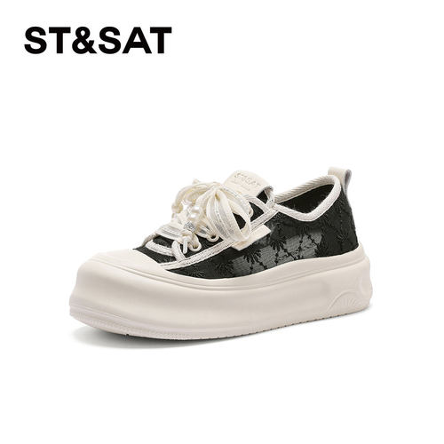 星期六蕾丝百搭舒适休闲鞋女