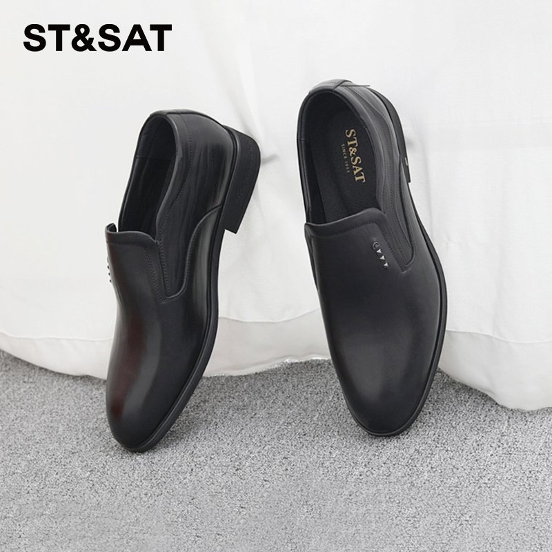 星期六商务休闲一脚蹬男士皮鞋