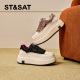 厚底增高单鞋 St&Sat 星期六春秋圆头系带休闲板鞋 女SSC3112CMS