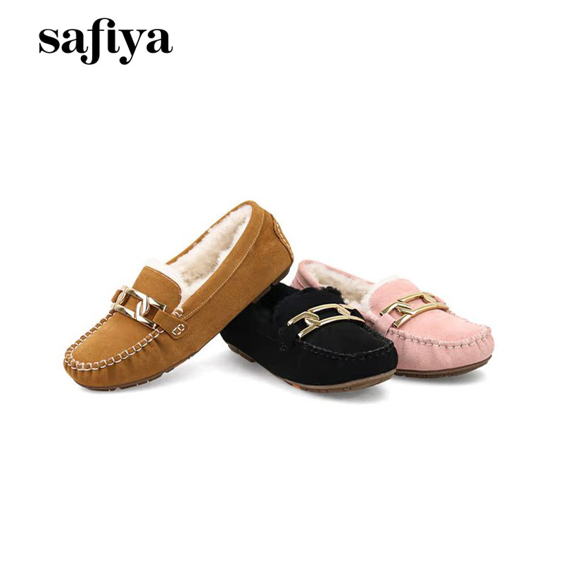 Safiya/索菲娅冬季牛反绒圆头低跟保暖绒里乐福鞋女SF14111039,女鞋,乐福鞋（豆豆鞋）,淘宝优惠券,粉丝福利购,淘宝优惠卷
