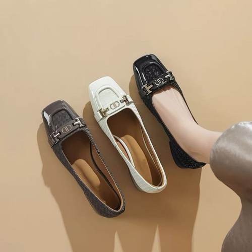 【牛皮+小粗跟】【无关昭月】秋季时尚粗跟百搭通勤休闲单鞋-逸