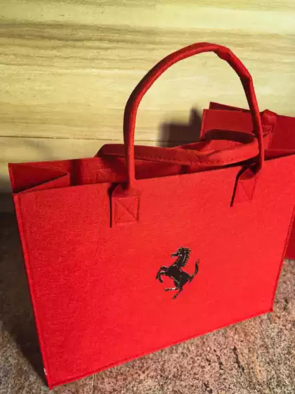 Ferrari Year of the Horse Felt Tote Bag Large Capacity Portable Commuter Bag Eco-Friendly Shopping Bag Gift