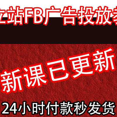 独立站FB广告投放ADS教程运营投流课程网课海外外贸开发网址搭建
