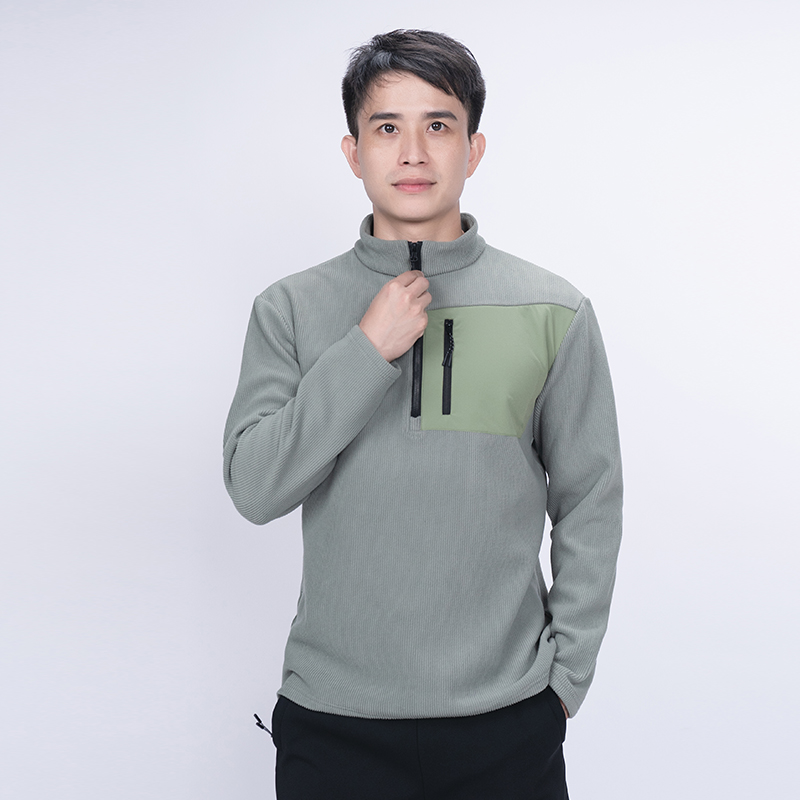 龙狮戴尔抓绒衣男士立领卫衣