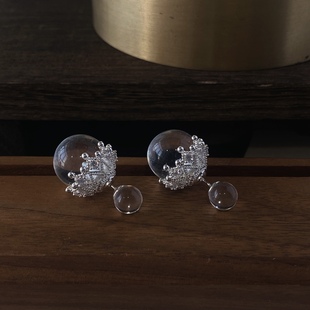 上新9折 绮丽蕾丝大小珍珠前后戴一款多戴耳环气质轻奢高级感耳饰