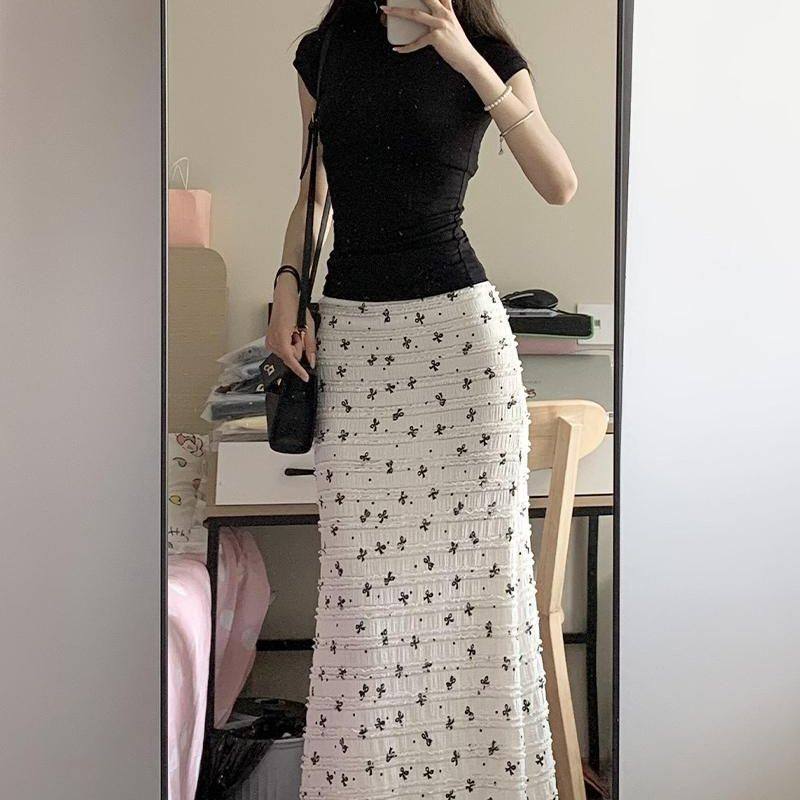 2025夏季度假风蝴蝶结印花蕾丝镂空碎花鱼尾半身裙显瘦纯欲长裙子,女装/女士精品,半身裙,淘宝优惠券,粉丝福利购,淘宝优惠卷