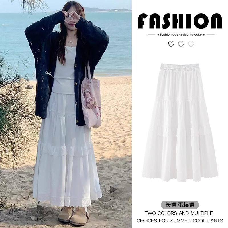 白色蛋糕半身裙女春秋夏2025新款高腰a字中长款芭蕾风气质蓬蓬裙,女装/女士精品,半身裙,淘宝优惠券,粉丝福利购,淘宝优惠卷
