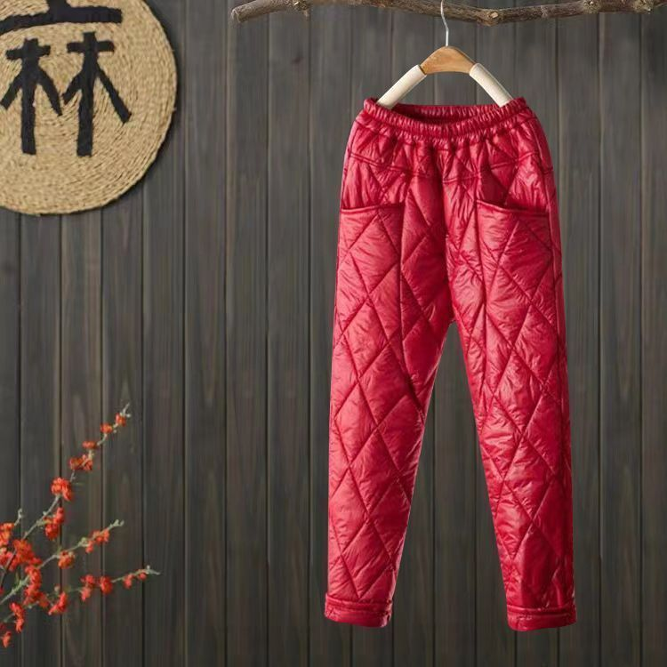 出口俄罗斯外贸冬季新款轻薄保暖菱形图案时尚休闲哈伦羽绒棉裤女,女装/女士精品,棉裤/羽绒裤,淘宝优惠券,粉丝福利购,淘宝优惠卷