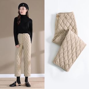 直筒裤 加厚高腰保暖显瘦时尚 女外穿2024秋冬新款 特卖轻薄羽绒棉裤